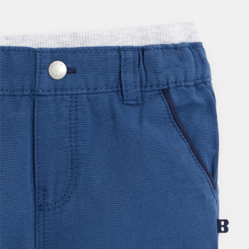 Pantalon coton fantaisie micro rayures bleu bébé garçon
