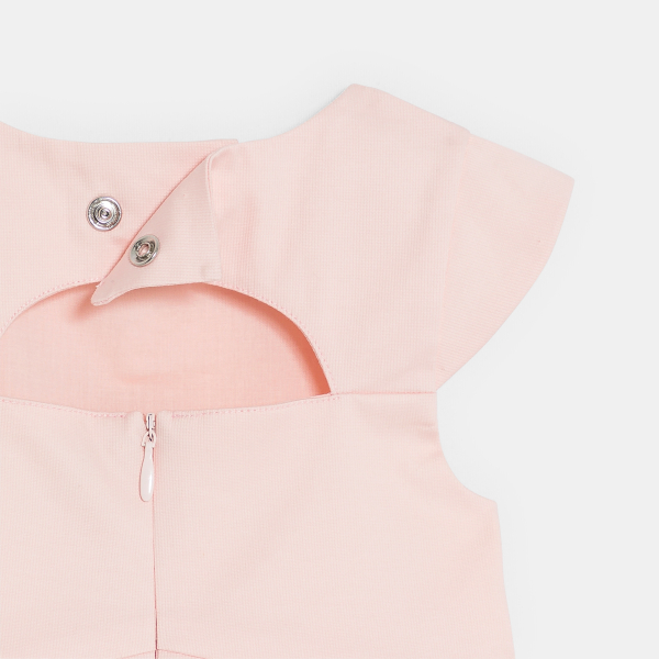 Robe fleur relief rose bébé fille