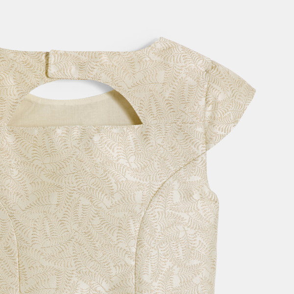 Robe cérémonie jacquard doré Fille