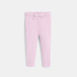Legging maille tricot mauve bébé fille