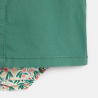 Robe salopette popeline de coton vert bébé fille