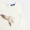 Débardeur volanté motif colibri blanc Fille