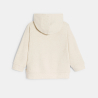 Sweat molleton à capuche brodé beige bébé fille