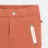 Pantalon enfilable maille fantaisie côtelée orange bébé garçon