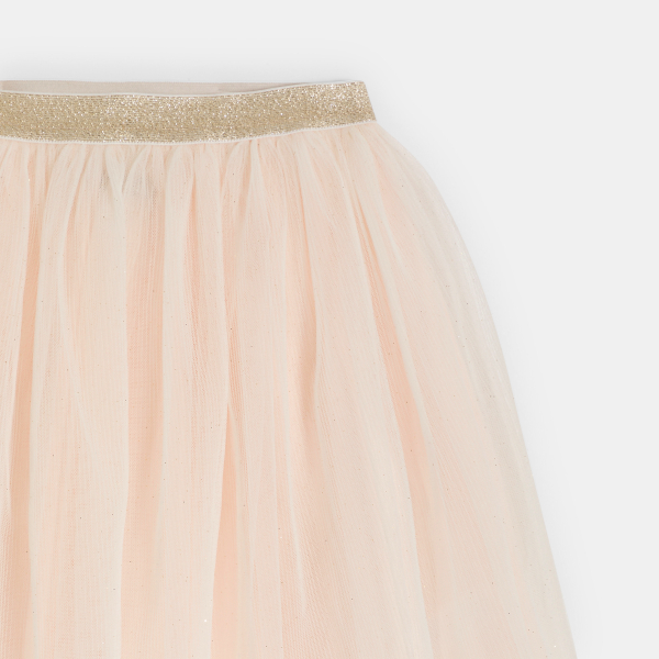 Jupe tutu courte en tulle rose nude Fille