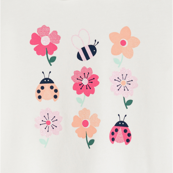 T-shirt col claudine blanc bébé fille