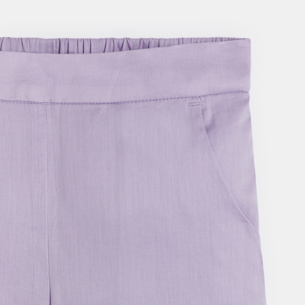 Pantalon soyeux mauve Fille