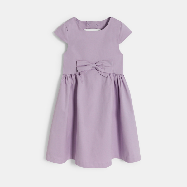 Robe chic détail nœud mauve Fille
