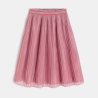 Jupe midi plissée pailletée rose Fille