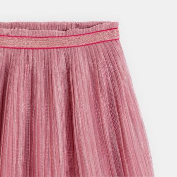 Jupe midi plissée pailletée rose Fille