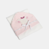 Cape de bain éponge souris rose bébé fille
