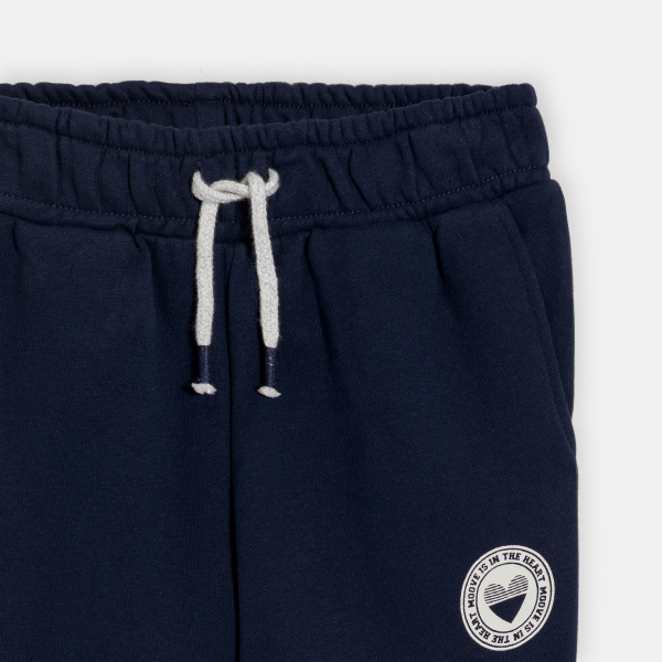 Jogging en molleton bleu marine Fille