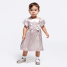 Robe de fête à nœud irisée rose bébé fille
