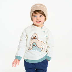 Sweat polaire croisé blanc bébé garçon