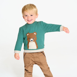 Sweat molleton ours bleu bébé garçon