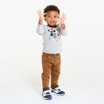 T-shirt coton chiens gris bébé garçon