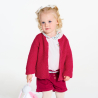 Gilet maille tricot rouge bébé fille