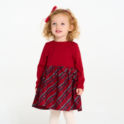 Robe de fête à carreaux rouge bébé fille