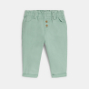 Pantalon taille haute vert bébé fille