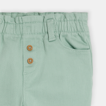 Pantalon taille haute vert bébé fille