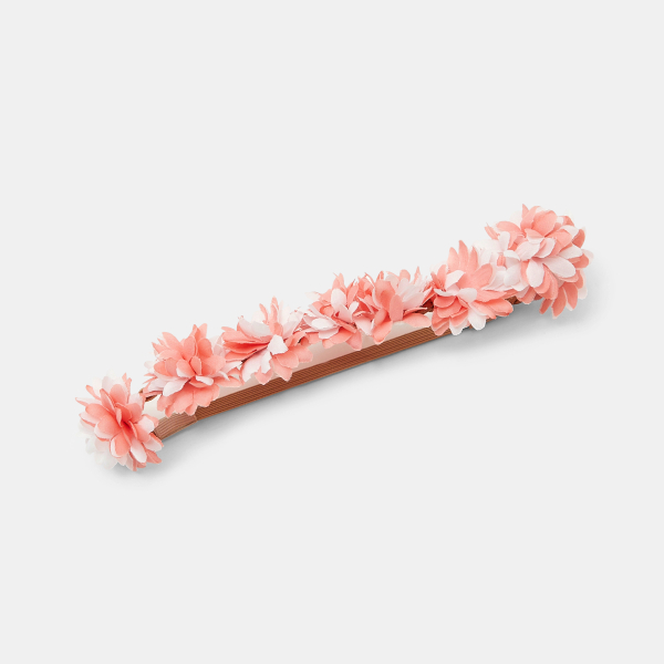 Headband fleuri rosé Fille
