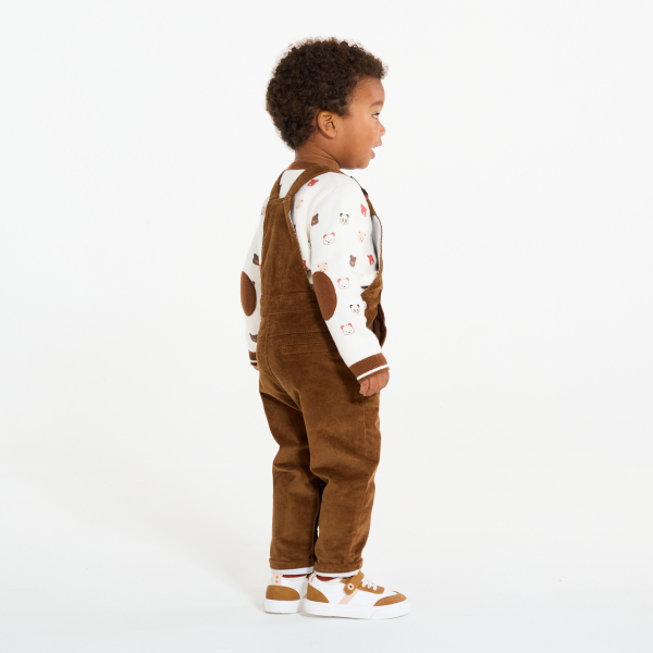 Salopette velours côtelé marron bébé garçon