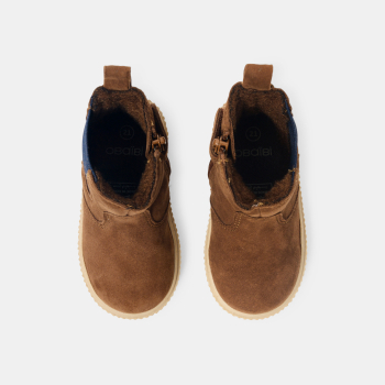 Chaussure montante chelsea fourrée marron bébé garçon