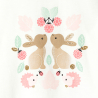 T-shirt manches longues coton lapins blanc bébé fille