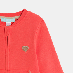 Sweat zippé molleton orange...