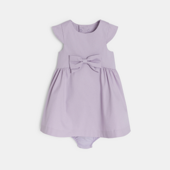 Robe de fête à nœud mauve bébé fille