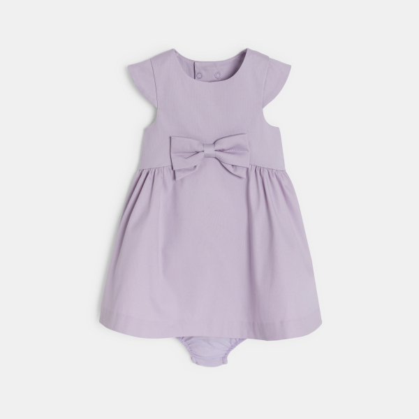Robe de fête à nœud mauve bébé fille