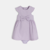 Robe de fête à nœud mauve bébé fille