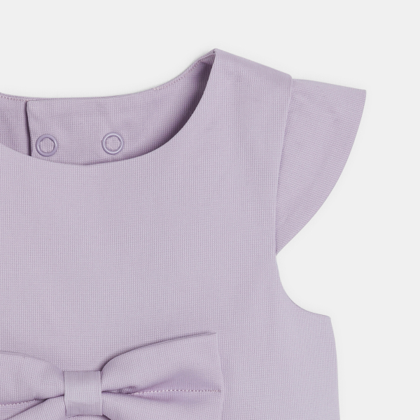 Robe de fête à nœud mauve bébé fille
