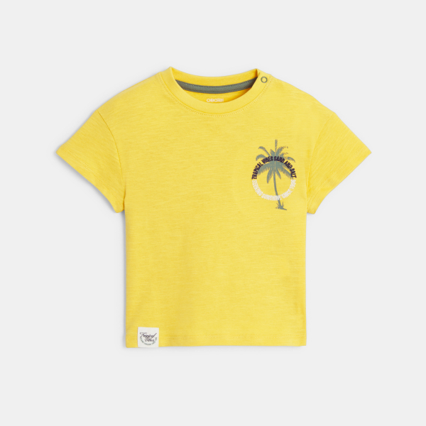 T-shirt manches courtes palmier jaune bébé garçon