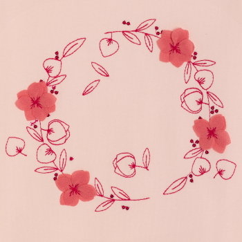 T-shirt brodé manches papillon rose Fille