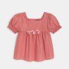 Blouse à fleurs vieux rose Fille