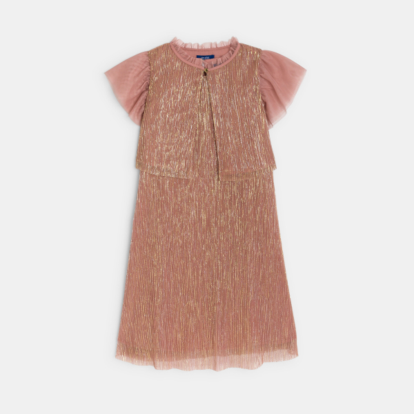 Robe lamée terre de sienne Fille