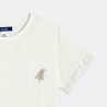 T-shirt manches courtes motif brodé blanc Fille