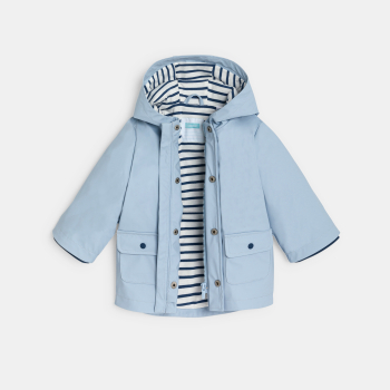 Manteau ciré à capuche bleu bébé garçon