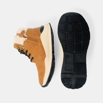 Chaussures montantes fourrées camel garçon
