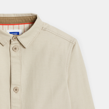 Surchemise en toile unie beige Garçon