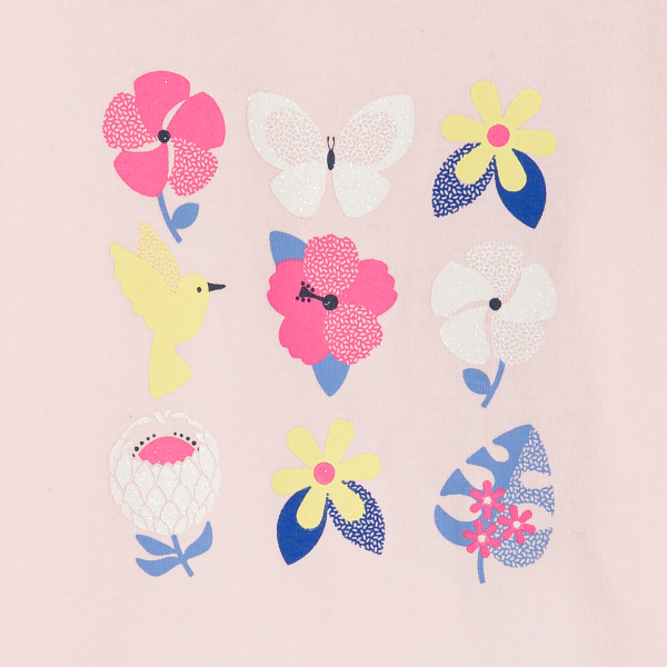 T-shirt col claudine rose bébé fille