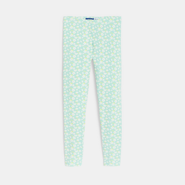 Legging long imprimé vert pastel Fille