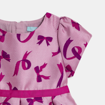 Robe chic nœuds mauve bébé fille