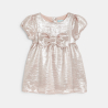 Robe de fête à nœud irisée rose bébé fille
