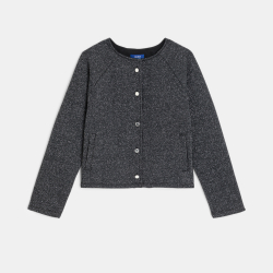 Gilet à paillettes gris foncé Fille