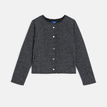 Gilet à paillettes gris foncé Fille