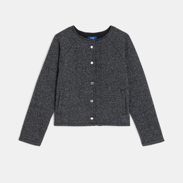 Gilet à paillettes gris foncé Fille