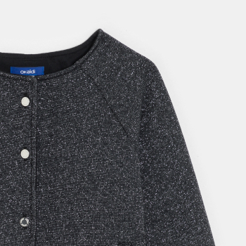 Gilet à paillettes gris foncé Fille
