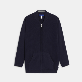 Long gilet col teddy bleu...